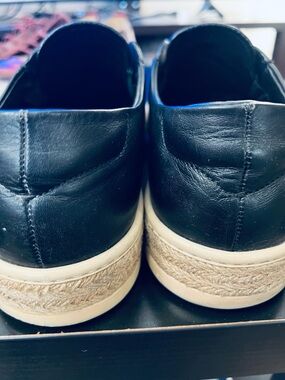Prada Black Leather Athletic Espadrille-Style Sneakers